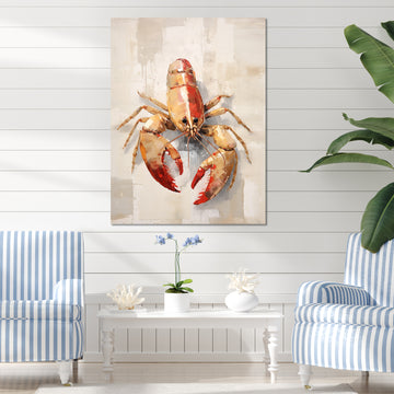 Grazing Lobster - Lobster Framed Canvas Art